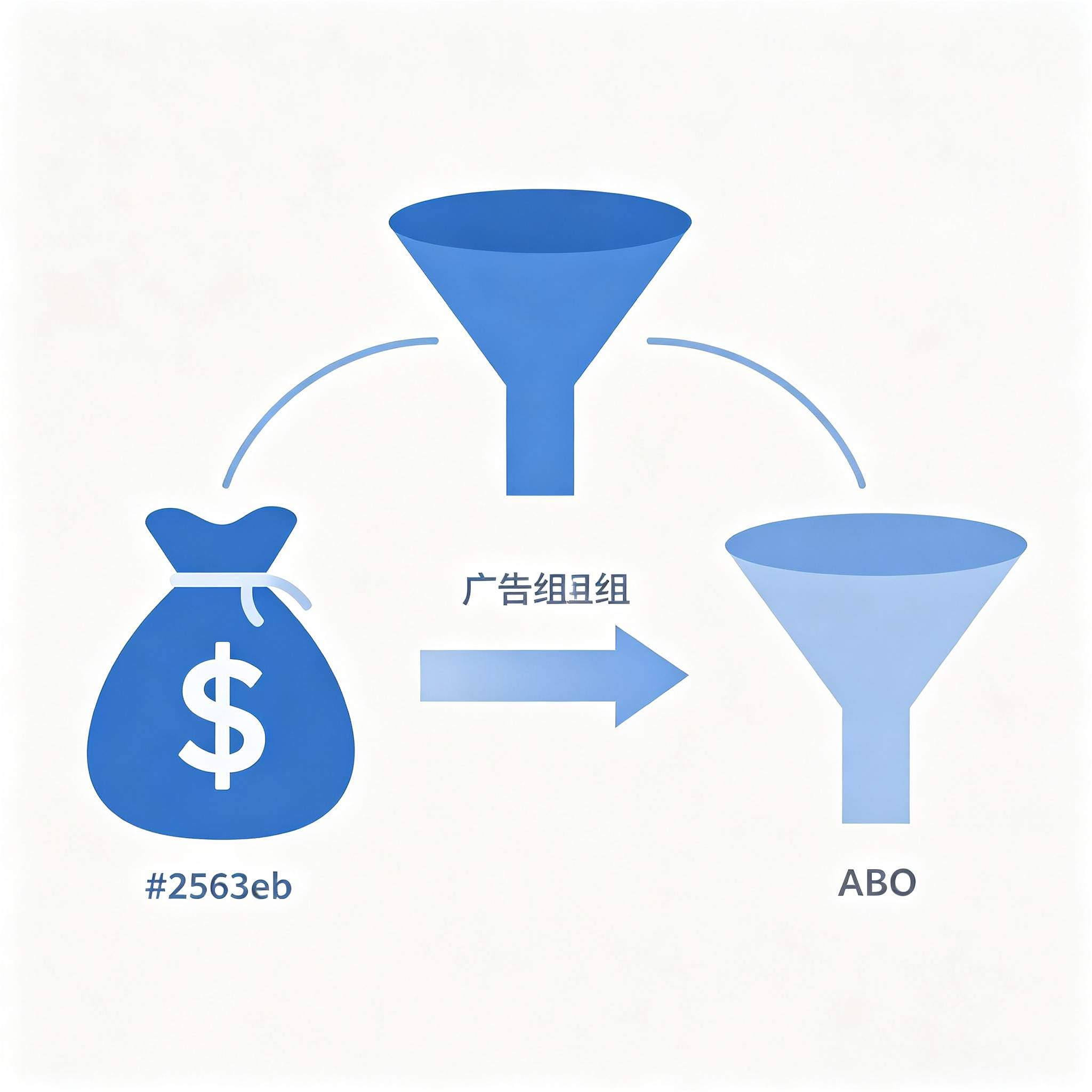 Meta 广告管理后台广告系列层级与广告组层级预算设置位置的界面对比示意图
